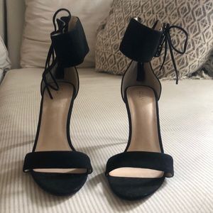 Raye Black Heel with Ankle Tie